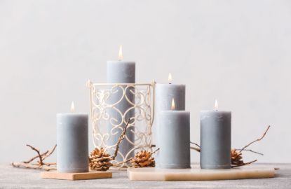 Picture of Textured Pillar Candle Set