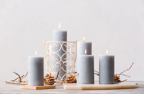 Picture of Textured Pillar Candle Set